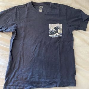 Uniqlo x Hokusai Blue Collab Men T Shirt